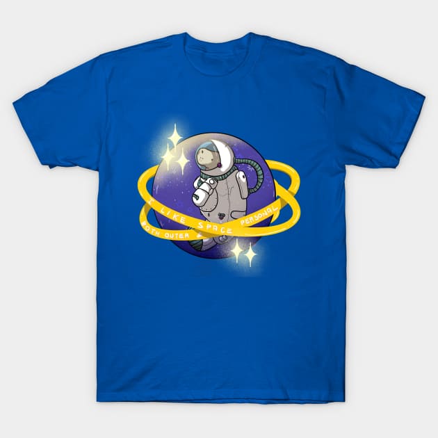 Astronaut manatee in space: I like space both outer & personal! T-Shirt by tostoini